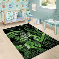 Maori Romantic Valentine Area Rug The Hongi Kiss Green Galaxy