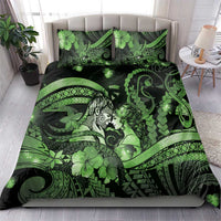 Maori Romantic Valentine Bedding Set The Hongi Kiss Green Galaxy