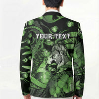 Personalised Maori Romantic Valentine Blazer The Hongi Kiss Green Galaxy