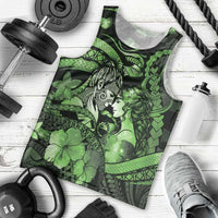Personalised Maori Romantic Valentine Men Tank Top The Hongi Kiss Green Galaxy
