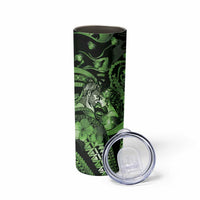Personalised Maori Romantic Valentine Skinny Tumbler The Hongi Kiss Green Galaxy