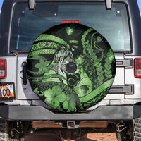 Maori Romantic Valentine Spare Tire Cover The Hongi Kiss Green Galaxy DT05 Green - Polynesian Pride
