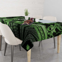 Maori Romantic Valentine Tablecloth The Hongi Kiss Green Galaxy