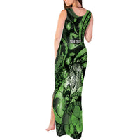 Personalised Maori Romantic Valentine Tank Maxi Dress The Hongi Kiss Green Galaxy DT05 - Polynesian Pride