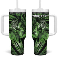 Personalised Maori Romantic Valentine Tumbler With Handle The Hongi Kiss Green Galaxy