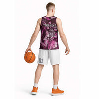 Personalised Maori Romantic Valentine Basketball Jersey The Hongi Kiss Pink Galaxy DT05 - Polynesian Pride