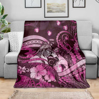Maori Romantic Valentine Blanket The Hongi Kiss Pink Galaxy
