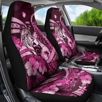 Maori Romantic Valentine Car Seat Cover The Hongi Kiss Pink Galaxy