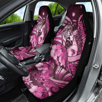 Maori Romantic Valentine Car Seat Cover The Hongi Kiss Pink Galaxy