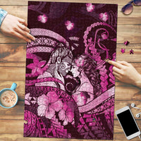 Maori Romantic Valentine Puzzle The Hongi Kiss Pink Galaxy