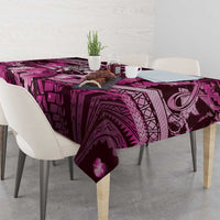 Maori Romantic Valentine Tablecloth The Hongi Kiss Pink Galaxy
