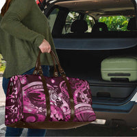 Maori Romantic Valentine Travel Bag The Hongi Kiss Pink Galaxy