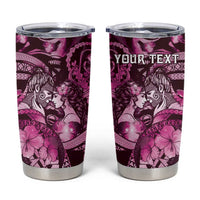 Personalised Maori Romantic Valentine Tumbler Cup The Hongi Kiss Pink Galaxy