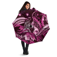 Maori Romantic Valentine Umbrella The Hongi Kiss Pink Galaxy