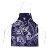 Maori Romantic Valentine Apron The Hongi Kiss Purple Galaxy