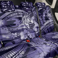 Maori Romantic Valentine Back Car Seat Cover The Hongi Kiss Purple Galaxy