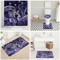 Maori Romantic Valentine Bathroom Set The Hongi Kiss Purple Galaxy
