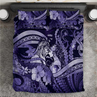 Maori Romantic Valentine Bedding Set The Hongi Kiss Purple Galaxy