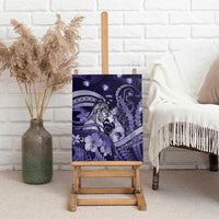 Maori Romantic Valentine Canvas Wall Art The Hongi Kiss Purple Galaxy