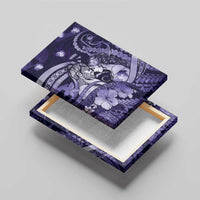 Maori Romantic Valentine Canvas Wall Art The Hongi Kiss Purple Galaxy