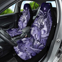 Maori Romantic Valentine Car Seat Cover The Hongi Kiss Purple Galaxy