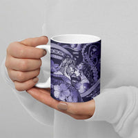 Personalised Maori Romantic Valentine Ceramic Mug The Hongi Kiss Purple Galaxy