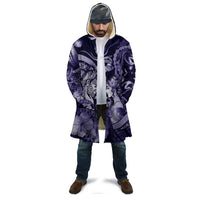 Personalised Maori Romantic Valentine Cloak The Hongi Kiss Purple Galaxy