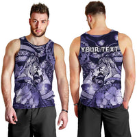 Personalised Maori Romantic Valentine Men Tank Top The Hongi Kiss Purple Galaxy