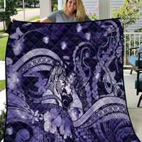 Maori Romantic Valentine Quilt The Hongi Kiss Purple Galaxy