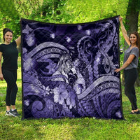 Maori Romantic Valentine Quilt The Hongi Kiss Purple Galaxy