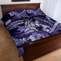 Maori Romantic Valentine Quilt Bed Set The Hongi Kiss Purple Galaxy