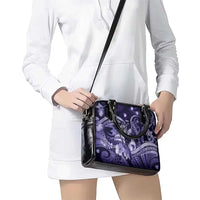 Maori Romantic Valentine Shoulder Handbag The Hongi Kiss Purple Galaxy