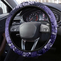 Maori Romantic Valentine Steering Wheel Cover The Hongi Kiss Purple Galaxy