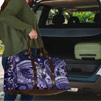 Maori Romantic Valentine Travel Bag The Hongi Kiss Purple Galaxy