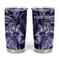 Personalised Maori Romantic Valentine Tumbler Cup The Hongi Kiss Purple Galaxy