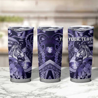 Personalised Maori Romantic Valentine Tumbler Cup The Hongi Kiss Purple Galaxy