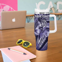 Personalised Maori Romantic Valentine Tumbler With Handle The Hongi Kiss Purple Galaxy