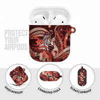 Maori Romantic Valentine AirPods Case The Hongi Kiss Red Galaxy