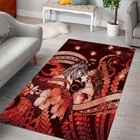 Maori Romantic Valentine Area Rug The Hongi Kiss Red Galaxy