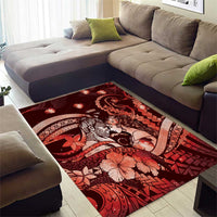 Maori Romantic Valentine Area Rug The Hongi Kiss Red Galaxy
