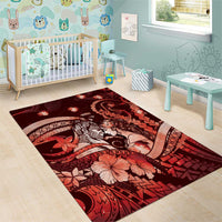 Maori Romantic Valentine Area Rug The Hongi Kiss Red Galaxy