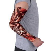 Personalised Maori Romantic Valentine Arm Sleeves The Hongi Kiss Red Galaxy