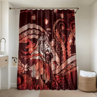 Maori Romantic Valentine Bathroom Set The Hongi Kiss Red Galaxy