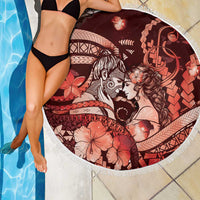 Maori Romantic Valentine Beach Blanket The Hongi Kiss Red Galaxy