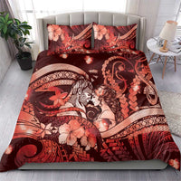 Maori Romantic Valentine Bedding Set The Hongi Kiss Red Galaxy