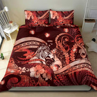 Maori Romantic Valentine Bedding Set The Hongi Kiss Red Galaxy