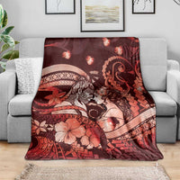 Maori Romantic Valentine Blanket The Hongi Kiss Red Galaxy