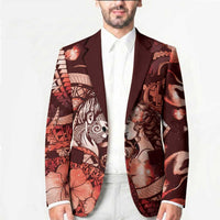 Personalised Maori Romantic Valentine Blazer The Hongi Kiss Red Galaxy