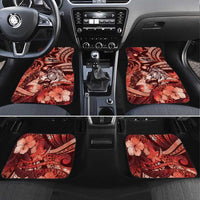 Personalised Maori Romantic Valentine Car Mats The Hongi Kiss Red Galaxy