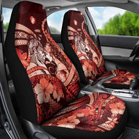 Maori Romantic Valentine Car Seat Cover The Hongi Kiss Red Galaxy